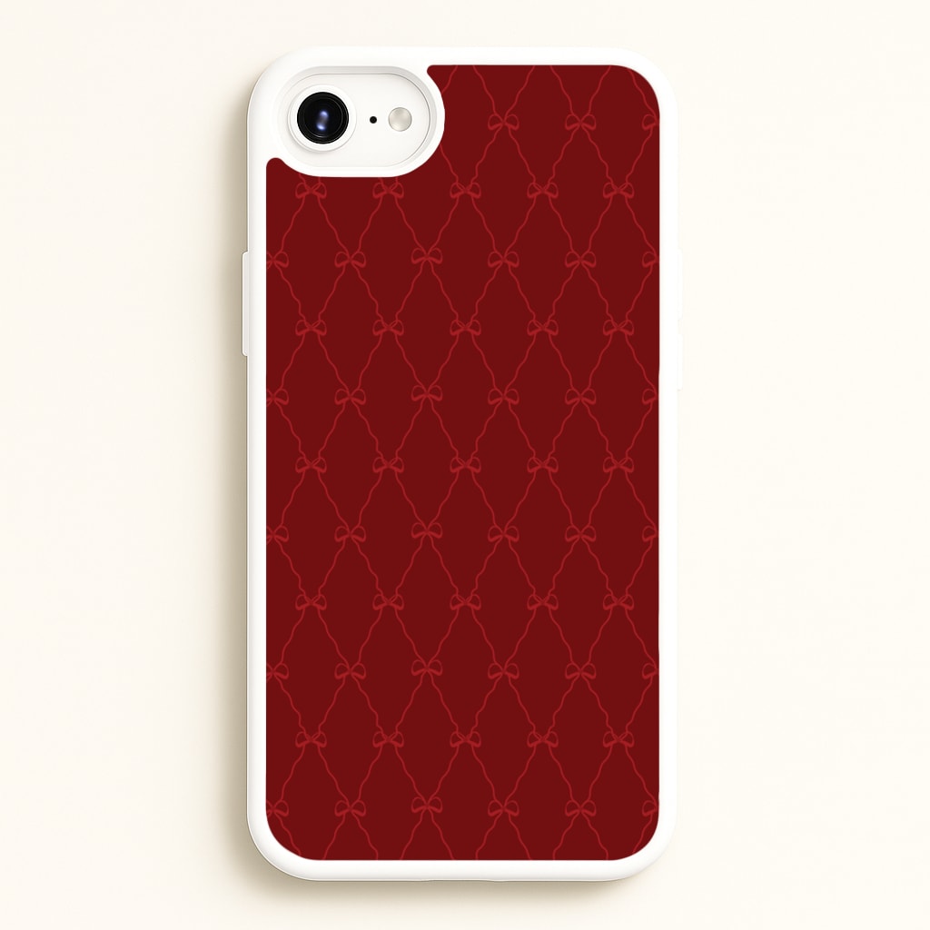 Red Bow Pattern - Christmas Patterns Phone Case for iPhone 6 Plus / 7 Plus / 8 Plus