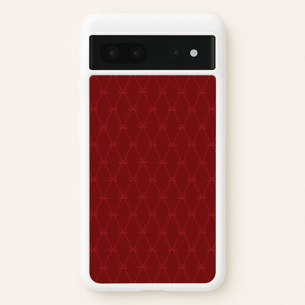 Red Bow Pattern - Christmas Patterns Phone Case for Google Pixel 7