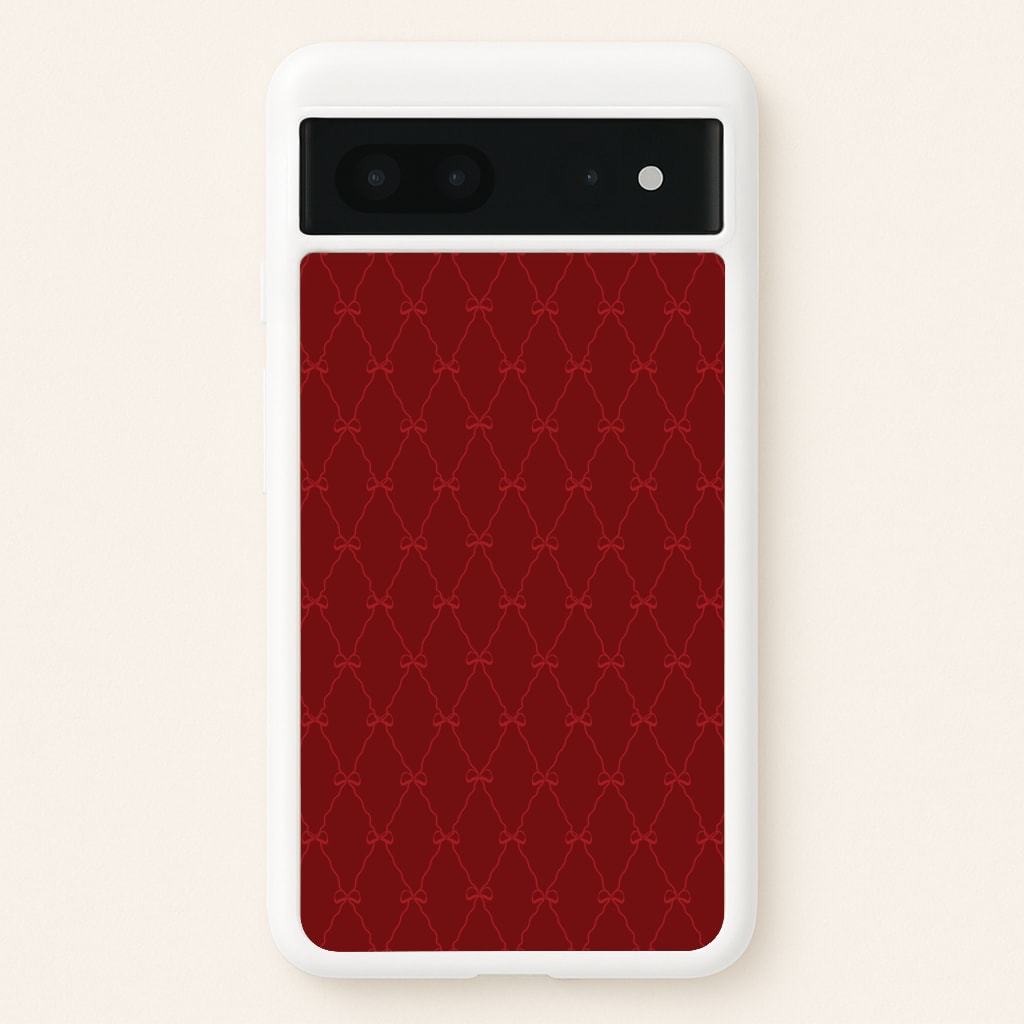 Red Bow Pattern - Christmas Patterns Phone Case for Google Pixel 7