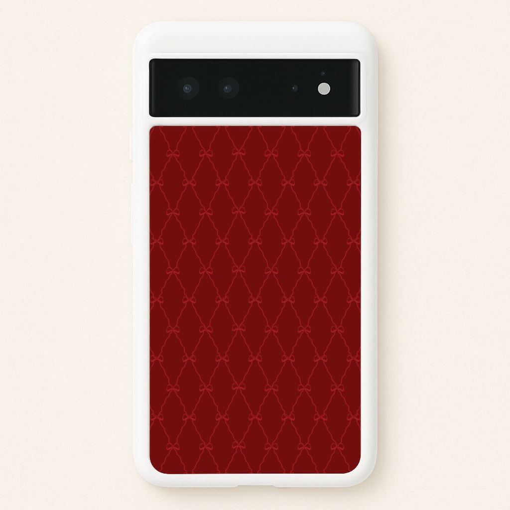 Red Bow Pattern - Christmas Patterns Phone Case for Google Pixel 6