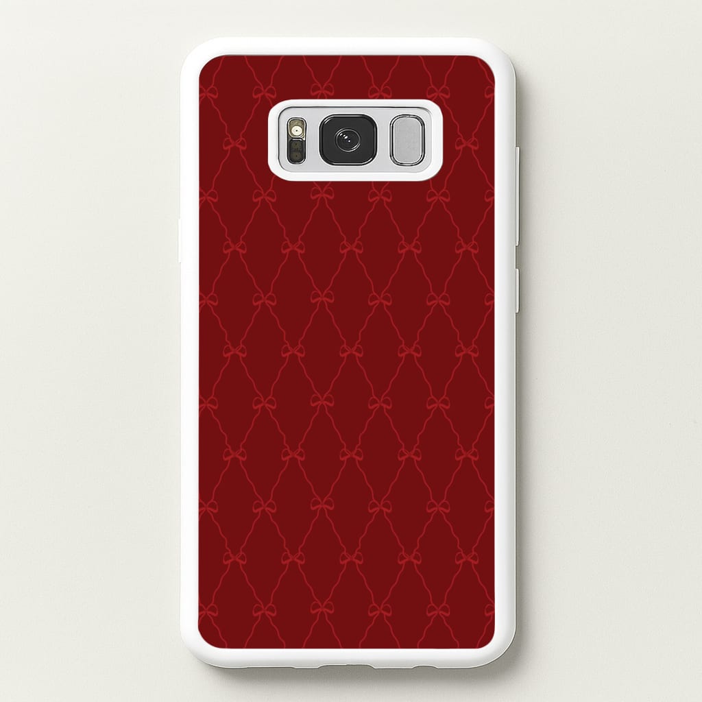 Red Bow Pattern - Christmas Patterns Phone Case for Galaxy S8