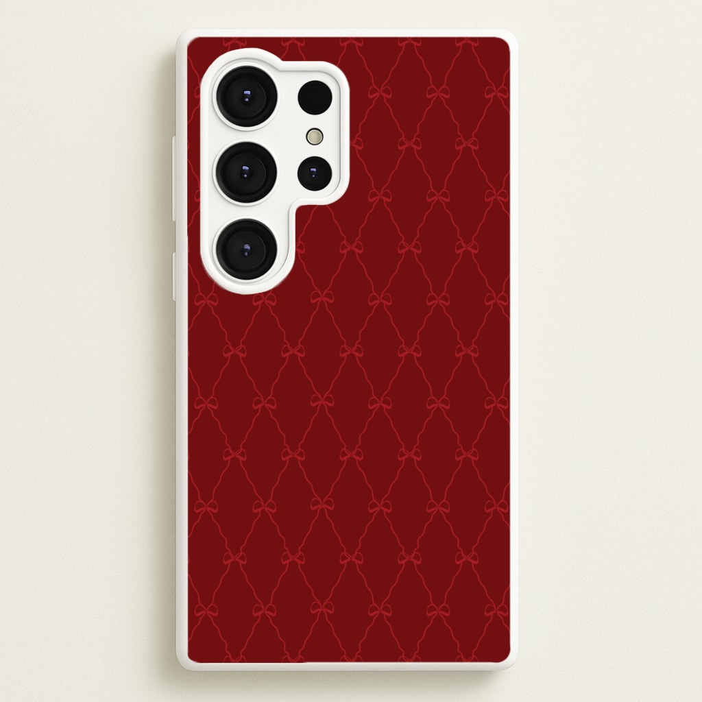 Red Bow Pattern - Christmas Patterns Phone Case for Galaxy S25 Ultra