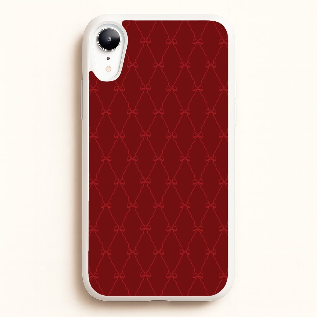 Red Bow Pattern - Christmas Patterns Phone Case for iPhone XR