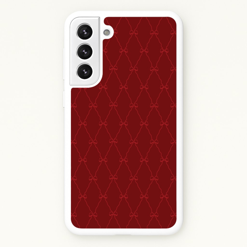 Red Bow Pattern - Christmas Patterns Phone Case for Galaxy S21