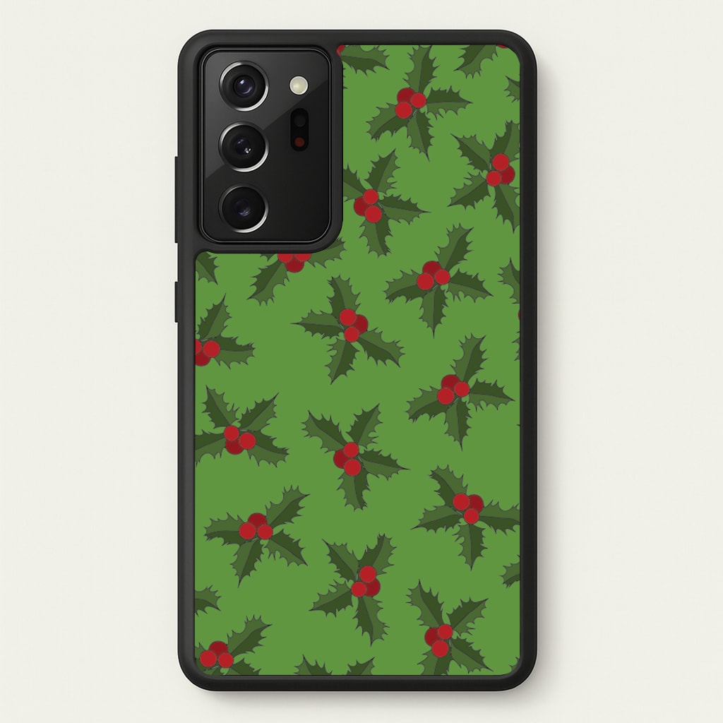 Holly Pattern - Christmas Patterns Phone Case for Galaxy Note 20 Ultra