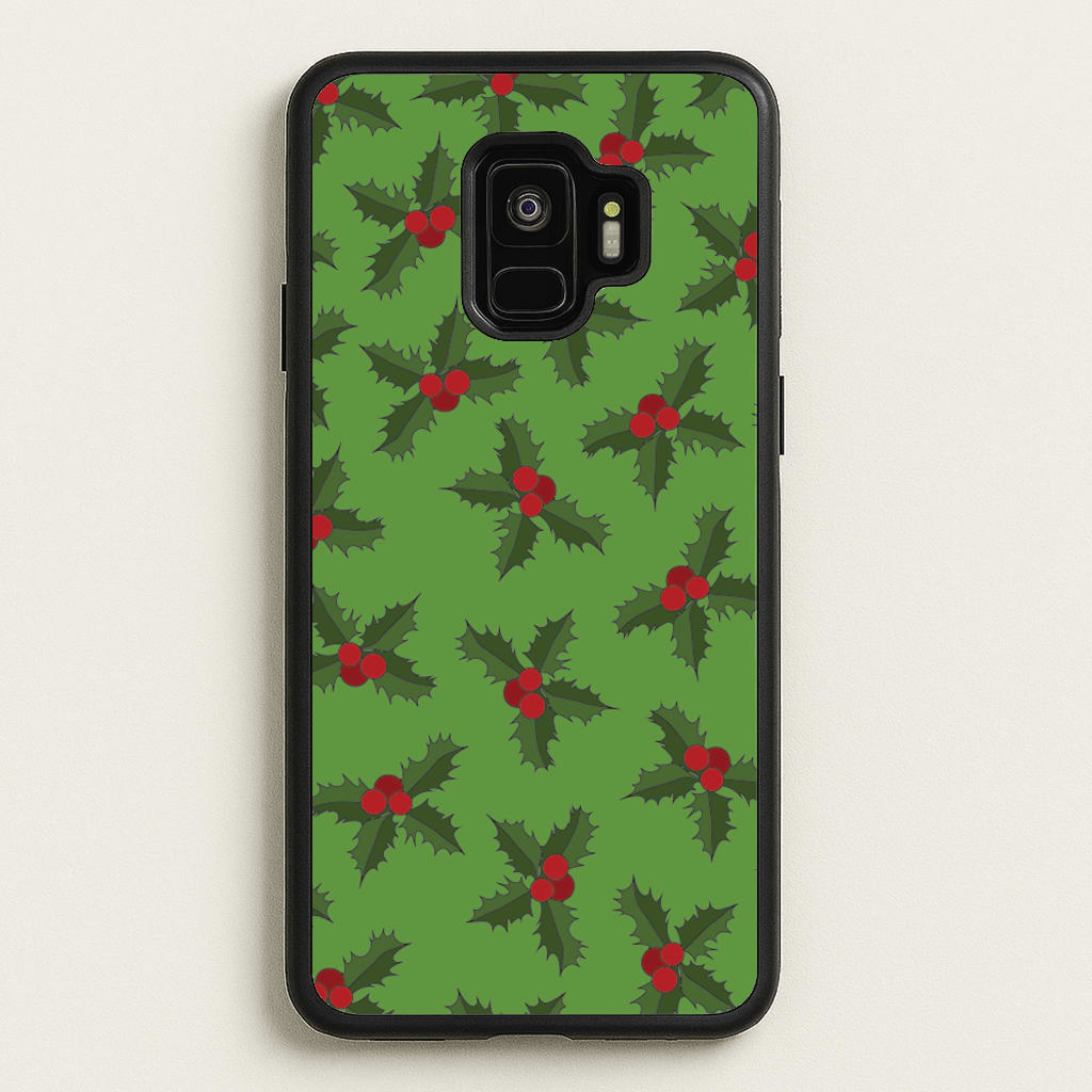 Holly Pattern - Christmas Patterns Phone Case for Galaxy S9