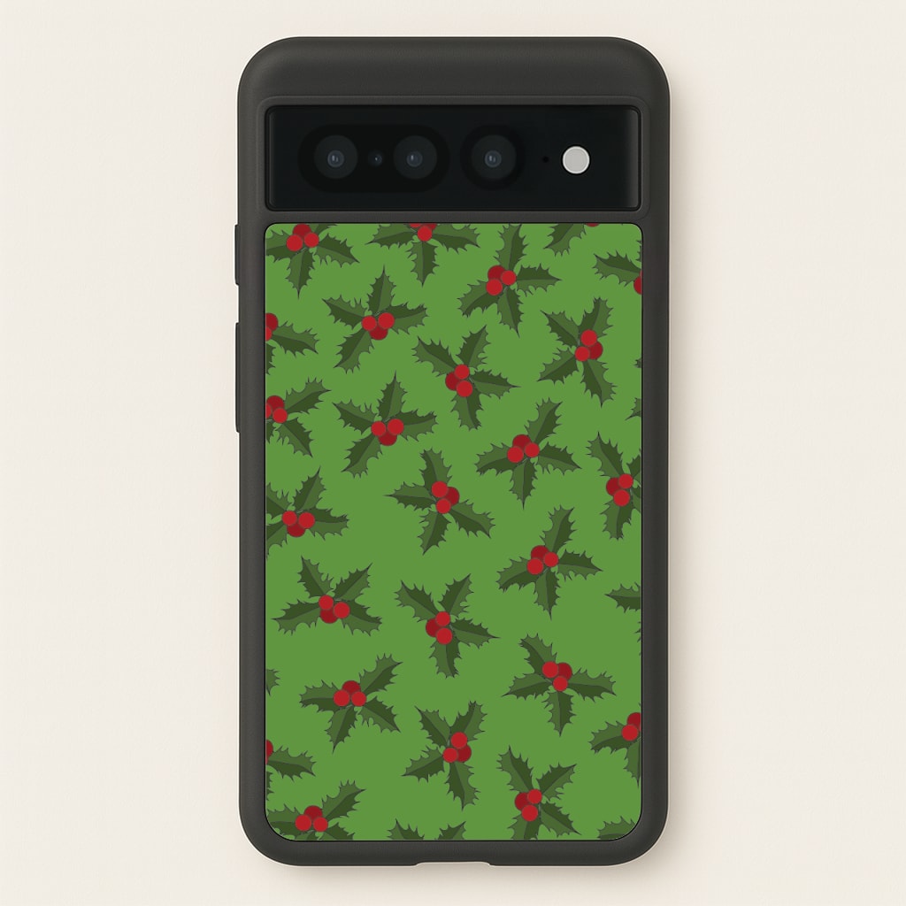 Holly Pattern - Christmas Patterns Phone Case for Google Pixel 7 Pro