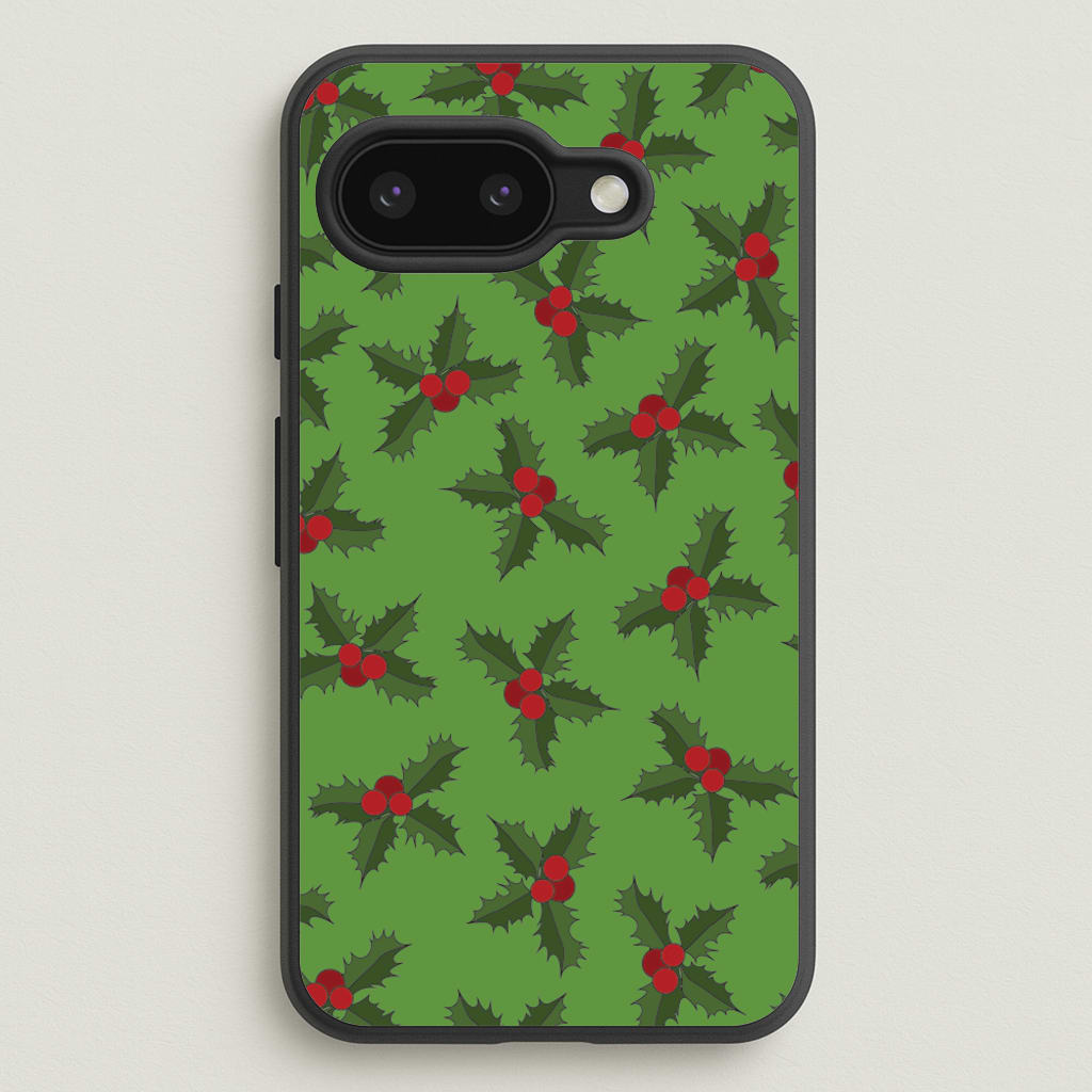 Holly Pattern - Christmas Patterns Phone Case for Google Pixel 9a