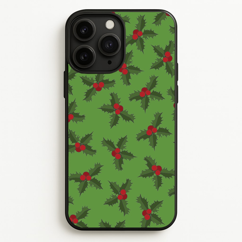 Holly Pattern - Christmas Patterns Phone Case for iPhone 11 Pro