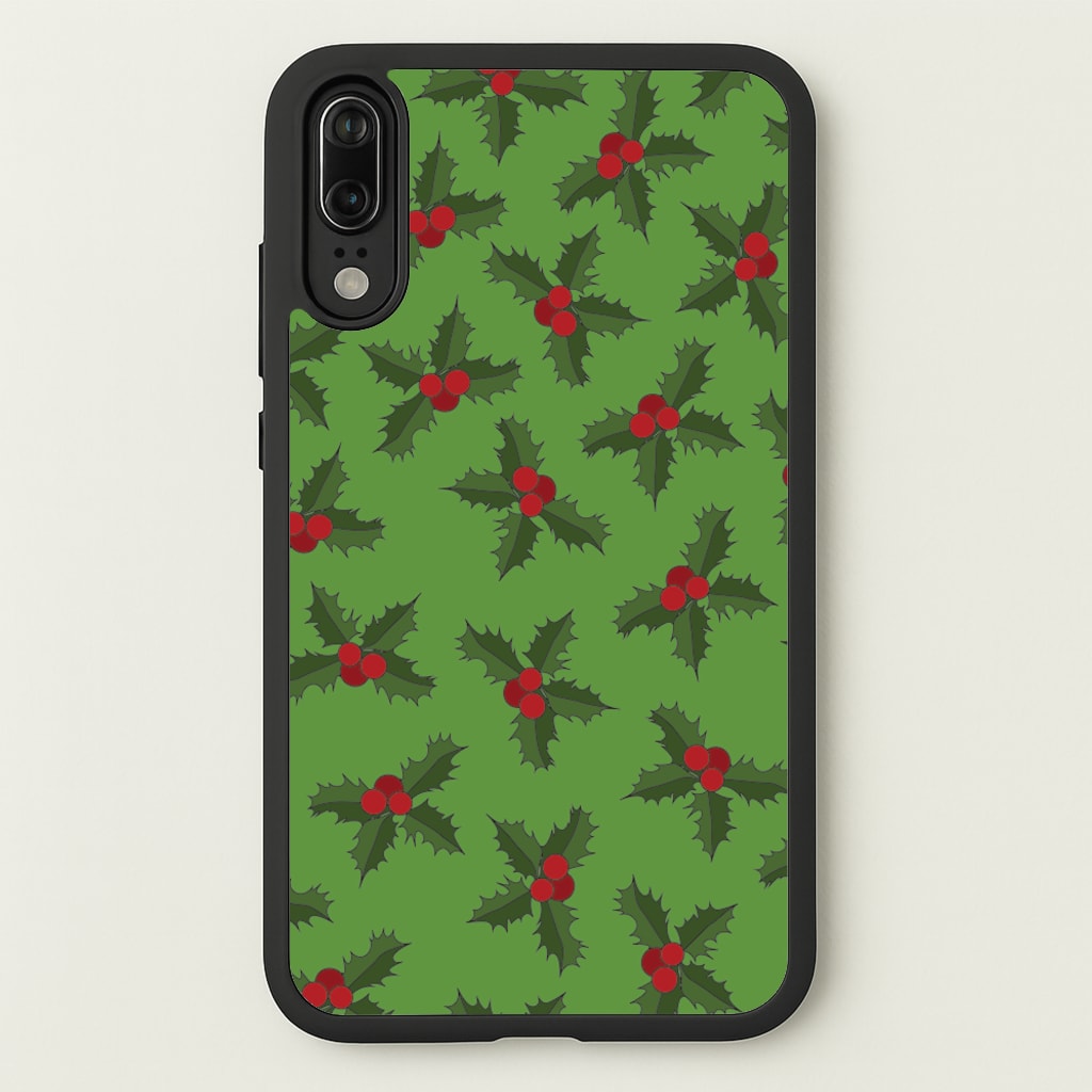 Holly Pattern - Christmas Patterns Phone Case for Huawei P20