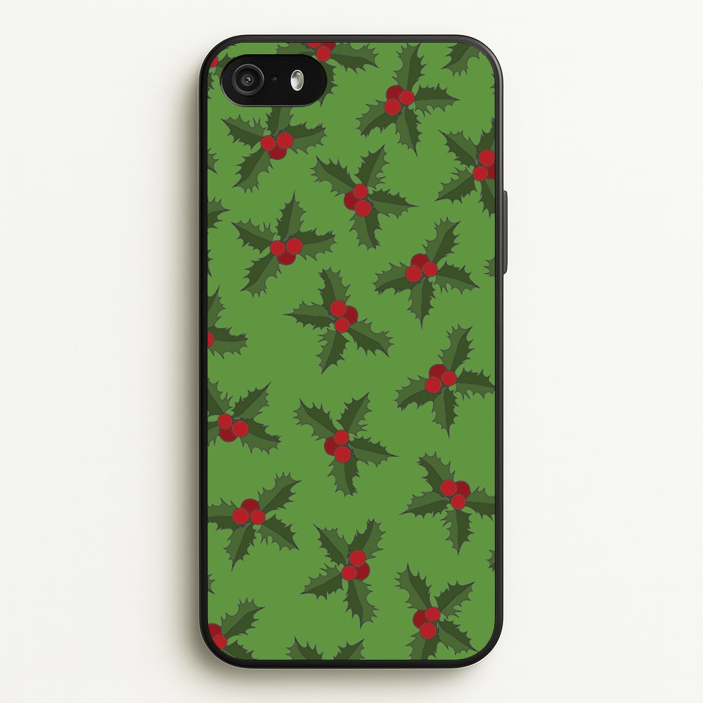 Holly Pattern - Christmas Patterns Phone Case for iPhone 5 / 5s / SE 2016