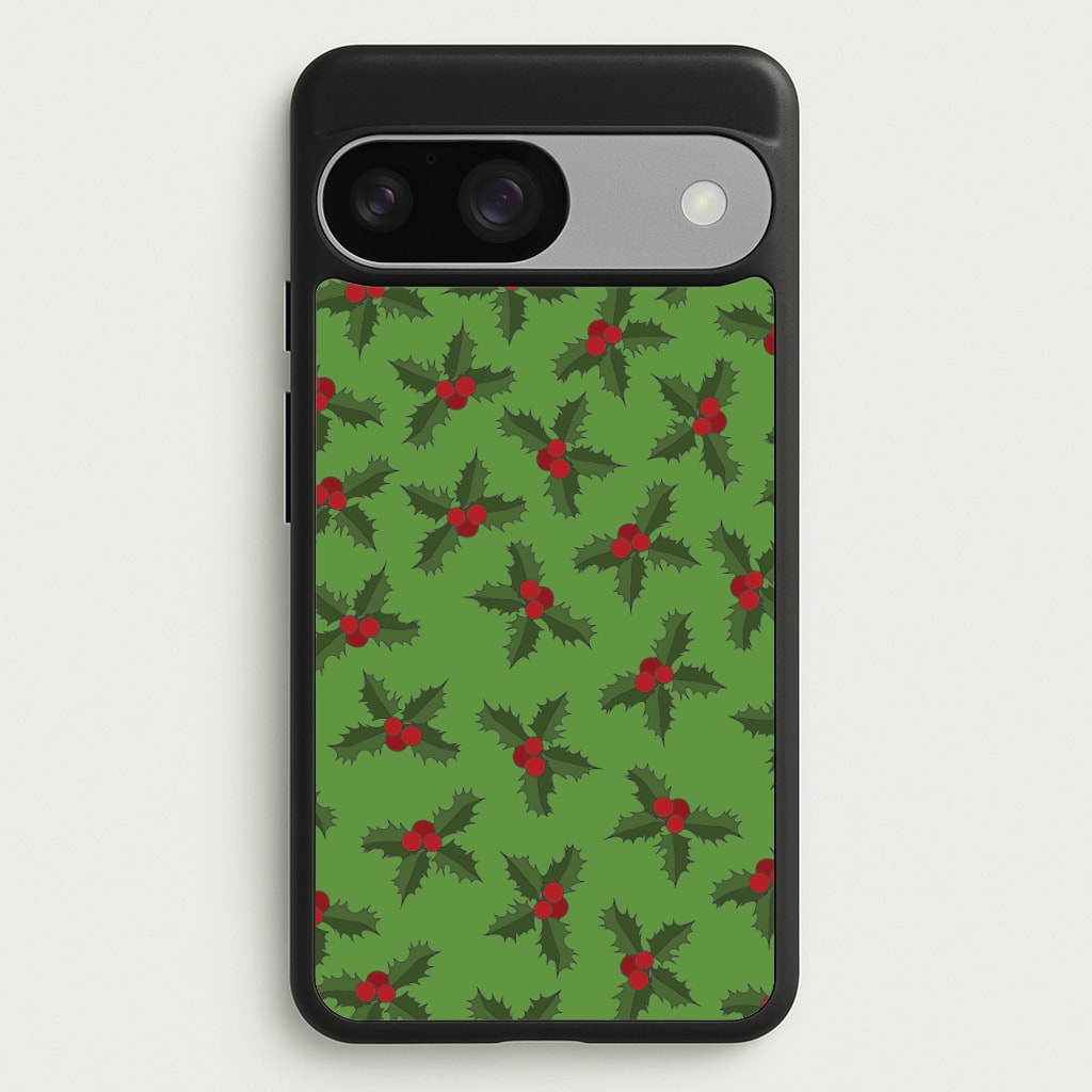 Holly Pattern - Christmas Patterns Phone Case for Google Pixel 9 / 9 Pro