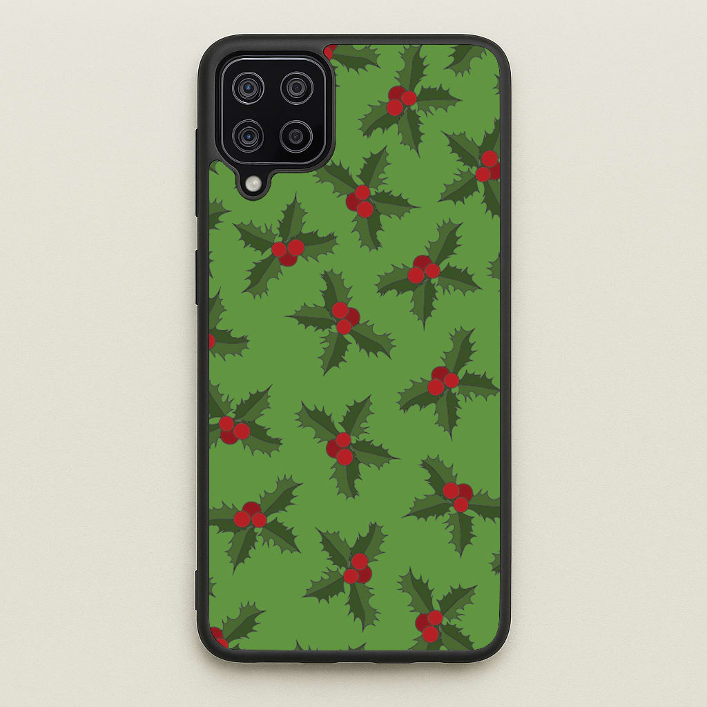 Holly Pattern - Christmas Patterns Phone Case for Galaxy A12