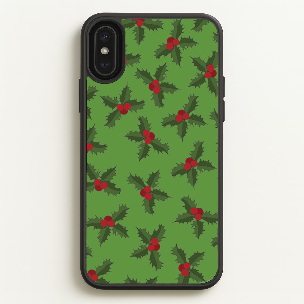 Holly Pattern - Christmas Patterns Phone Case for iPhone XS Max