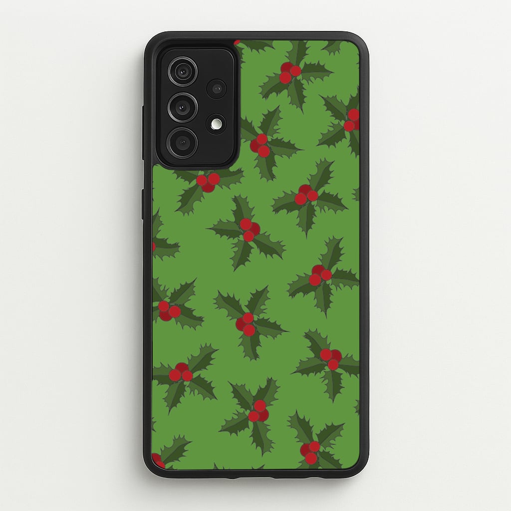 Holly Pattern - Christmas Patterns Phone Case for Galaxy A52 / A52s