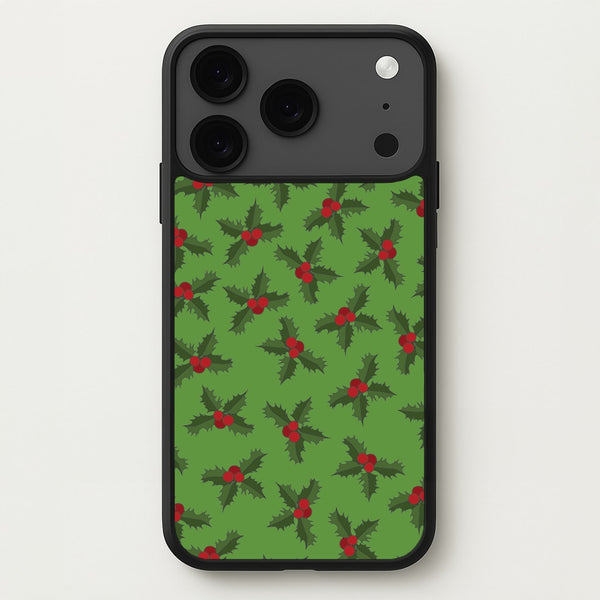 Holly Pattern Phone Case for iPhone 17 Pro Max