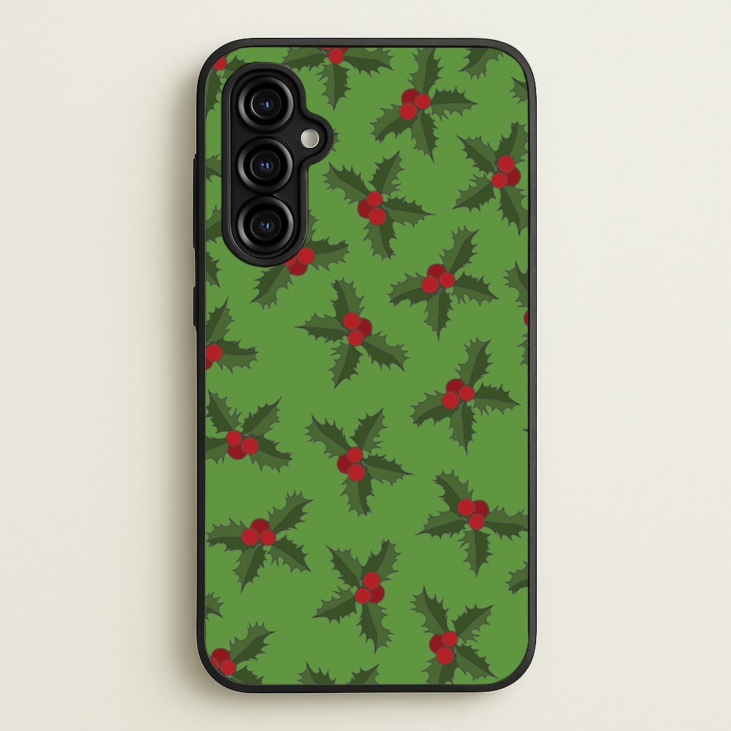 Holly Pattern - Christmas Patterns Phone Case for Galaxy A54