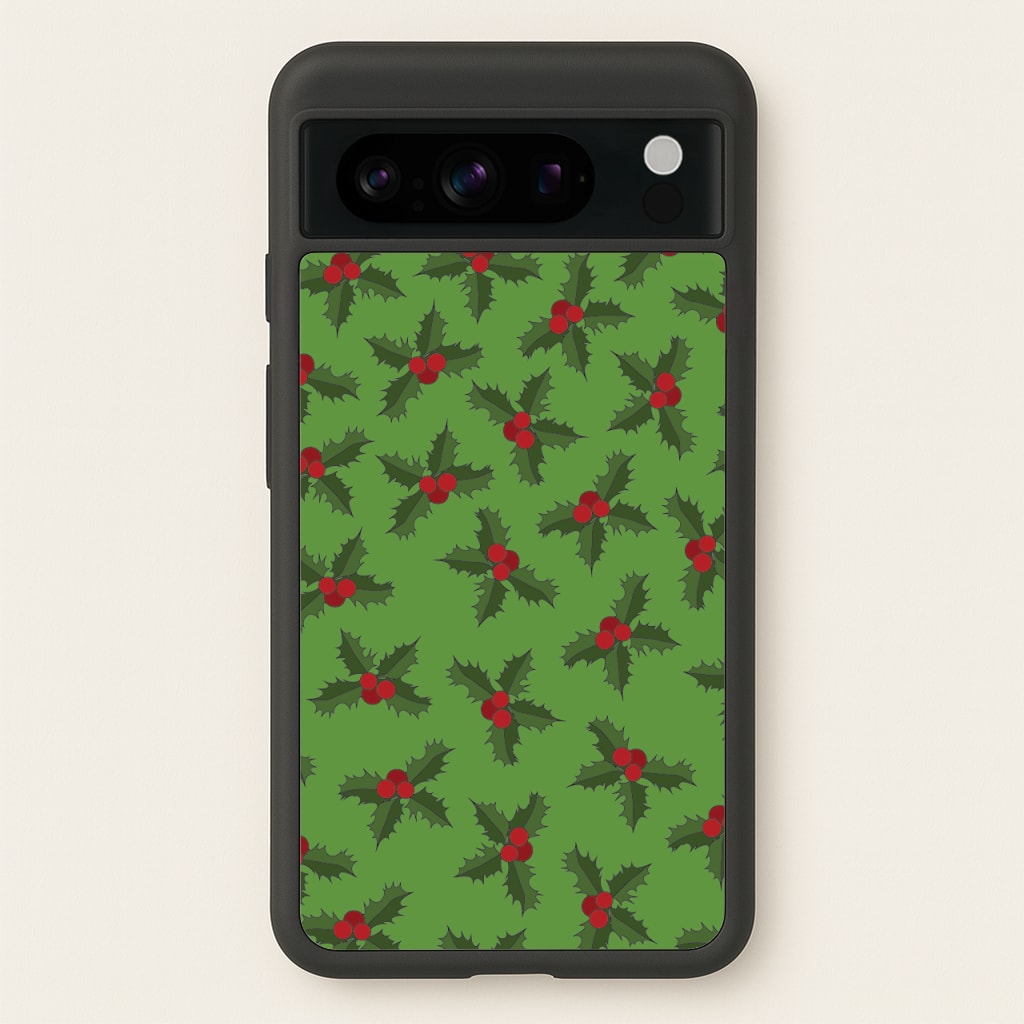 Holly Pattern - Christmas Patterns Phone Case for Google Pixel 8 Pro