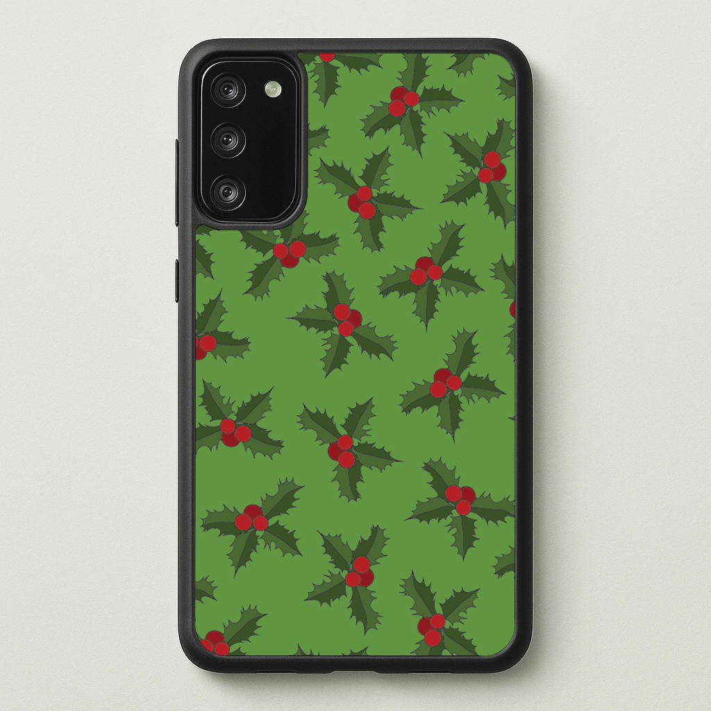 Holly Pattern - Christmas Patterns Phone Case for Galaxy S20
