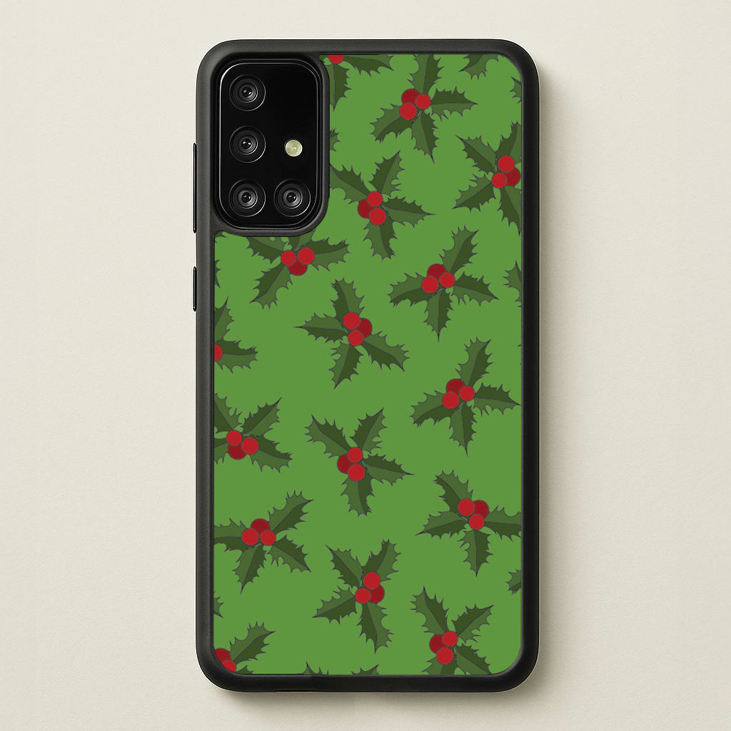 Holly Pattern - Christmas Patterns Phone Case for Galaxy A71