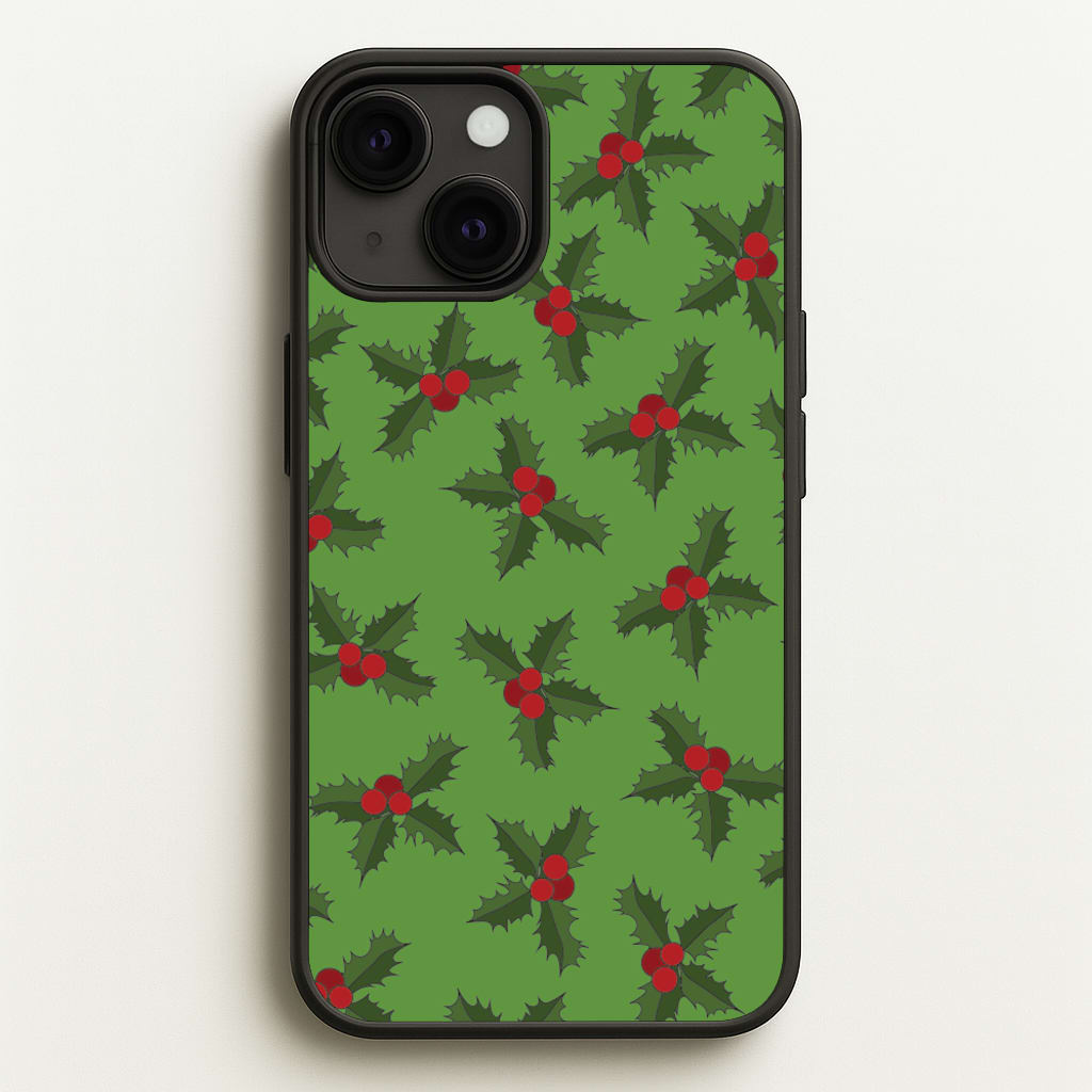 Holly Pattern - Christmas Patterns Phone Case for iPhone 13 Mini