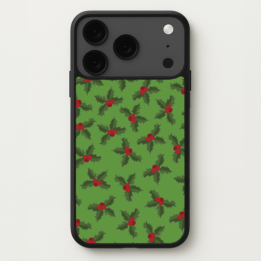 Holly Pattern Phone Case for iPhone 17 Pro