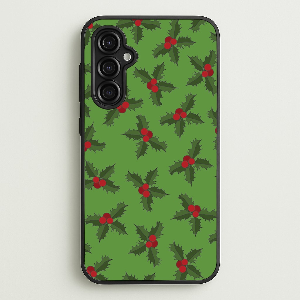 Holly Pattern - Christmas Patterns Phone Case for Galaxy A14