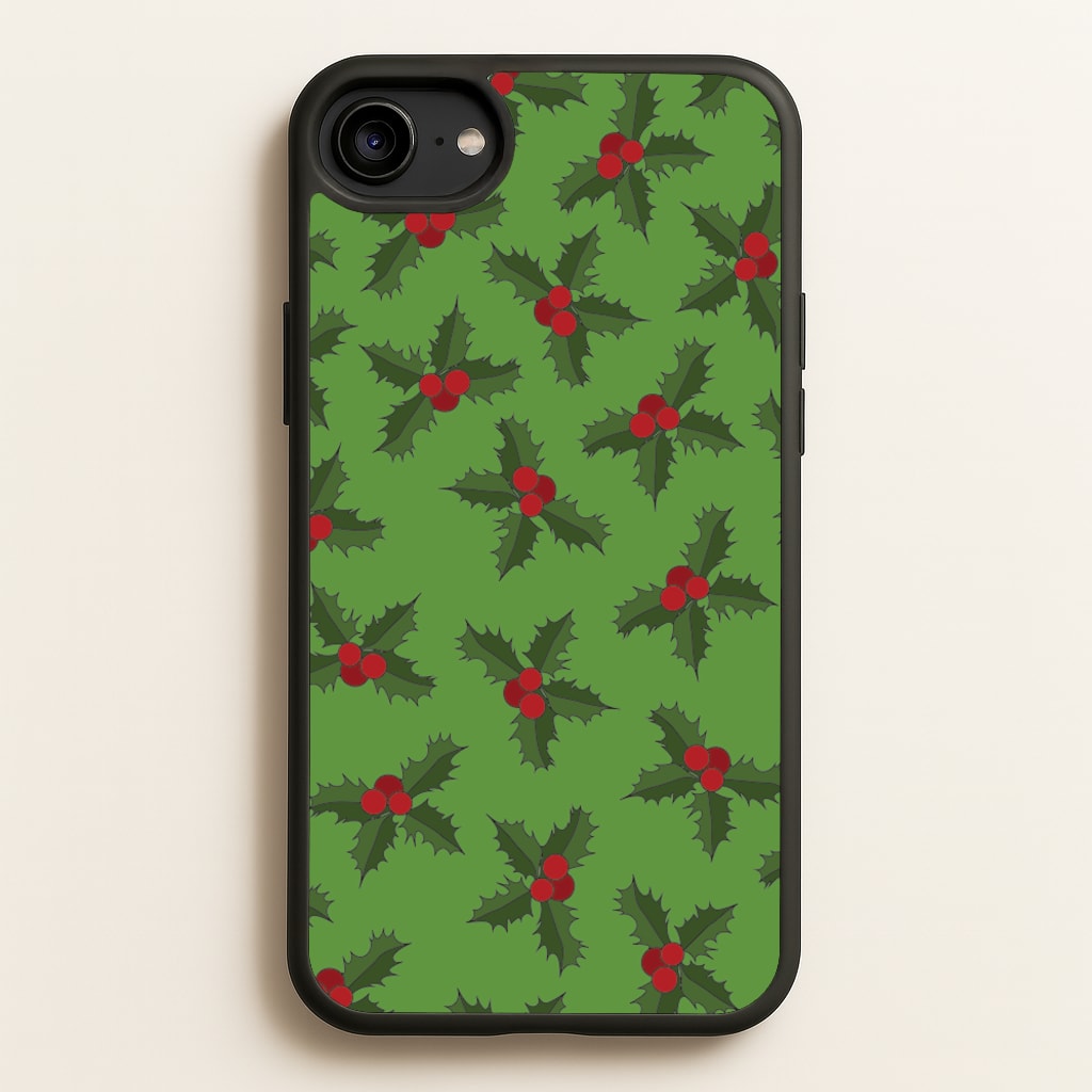 Holly Pattern - Christmas Patterns Phone Case for iPhone 6 / 7 / 8 / SE