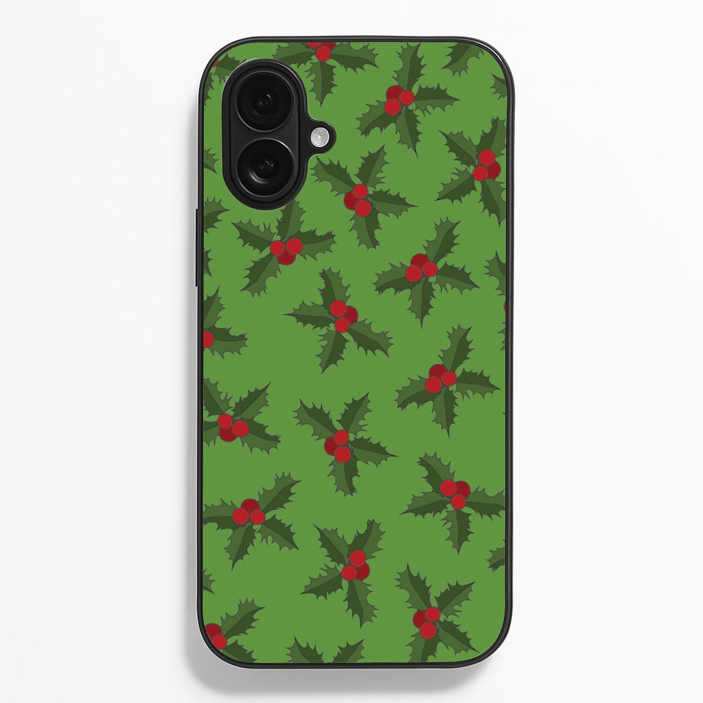 Holly Pattern - Christmas Patterns Phone Case for iPhone 16 Plus