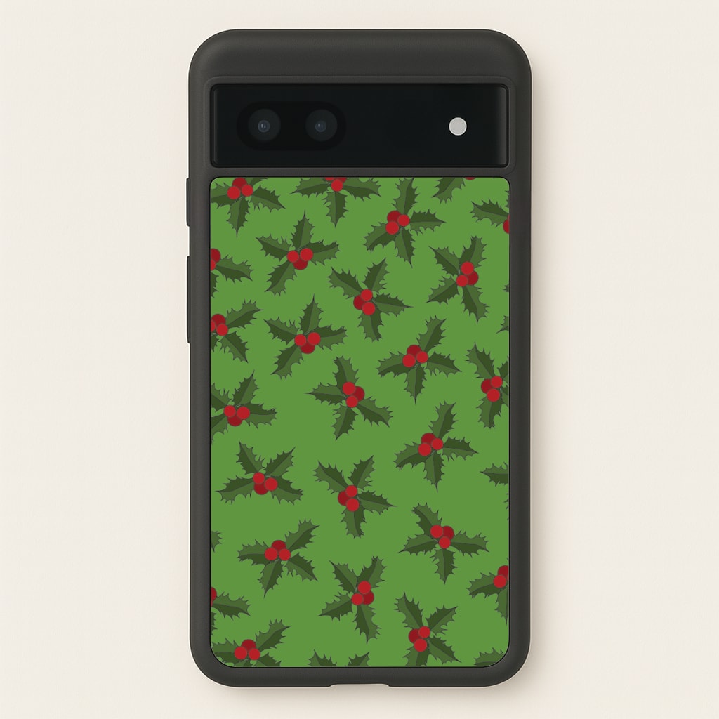 Holly Pattern - Christmas Patterns Phone Case for Google Pixel 7a
