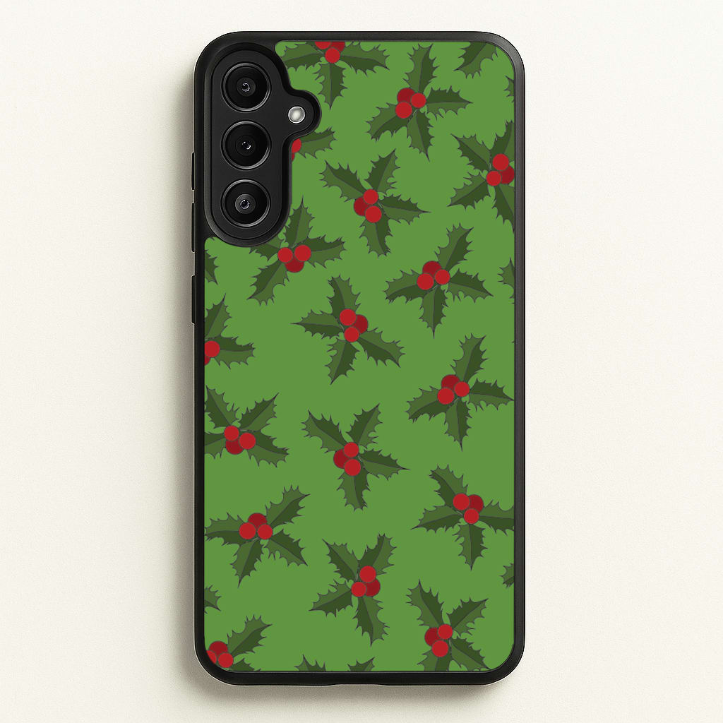Holly Pattern - Christmas Patterns Phone Case for Galaxy A36
