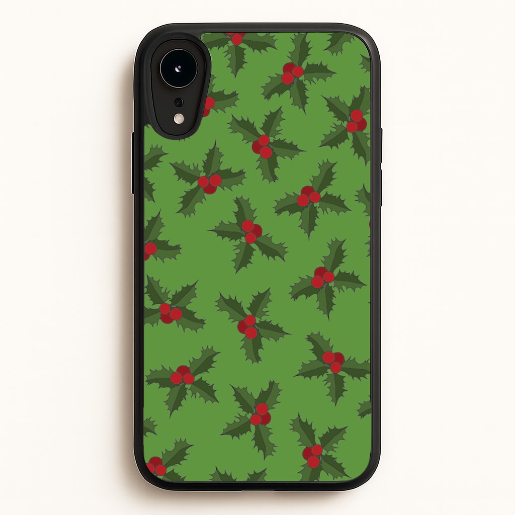 Holly Pattern - Christmas Patterns Phone Case for iPhone XR