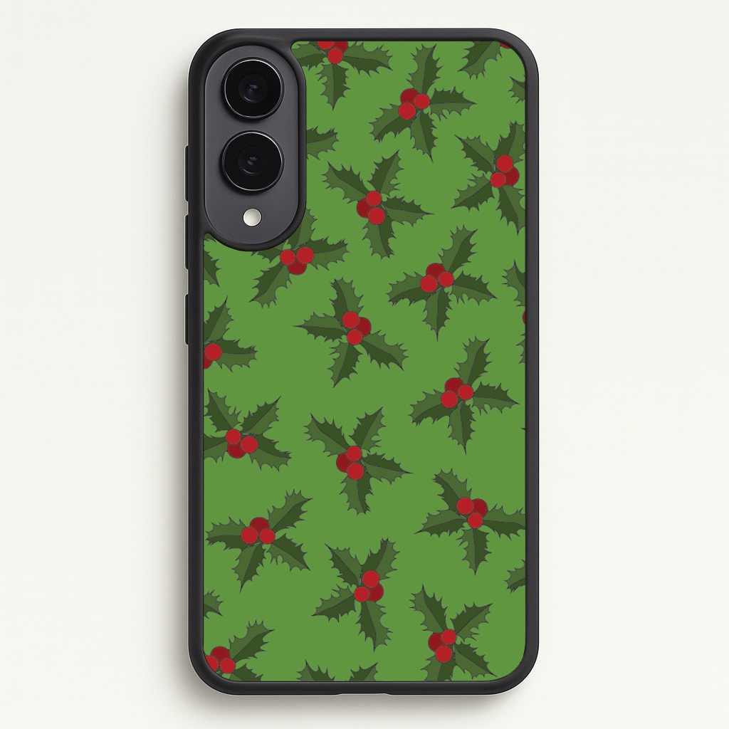 Holly Pattern - Christmas Patterns Phone Case for Galaxy S25 Edge
