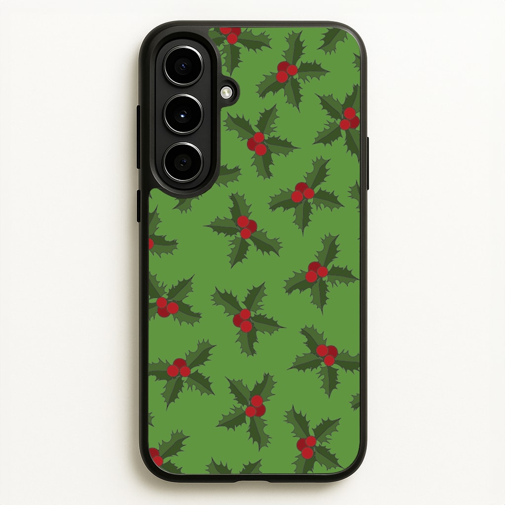 Holly Pattern - Christmas Patterns Phone Case for Galaxy A56