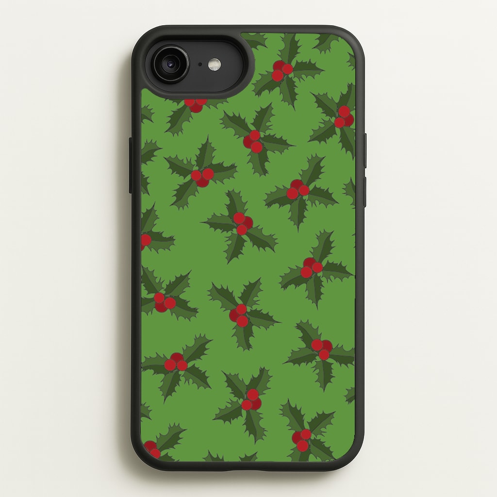 Holly Pattern - Christmas Patterns Phone Case for iPhone 6 Plus / 7 Plus / 8 Plus