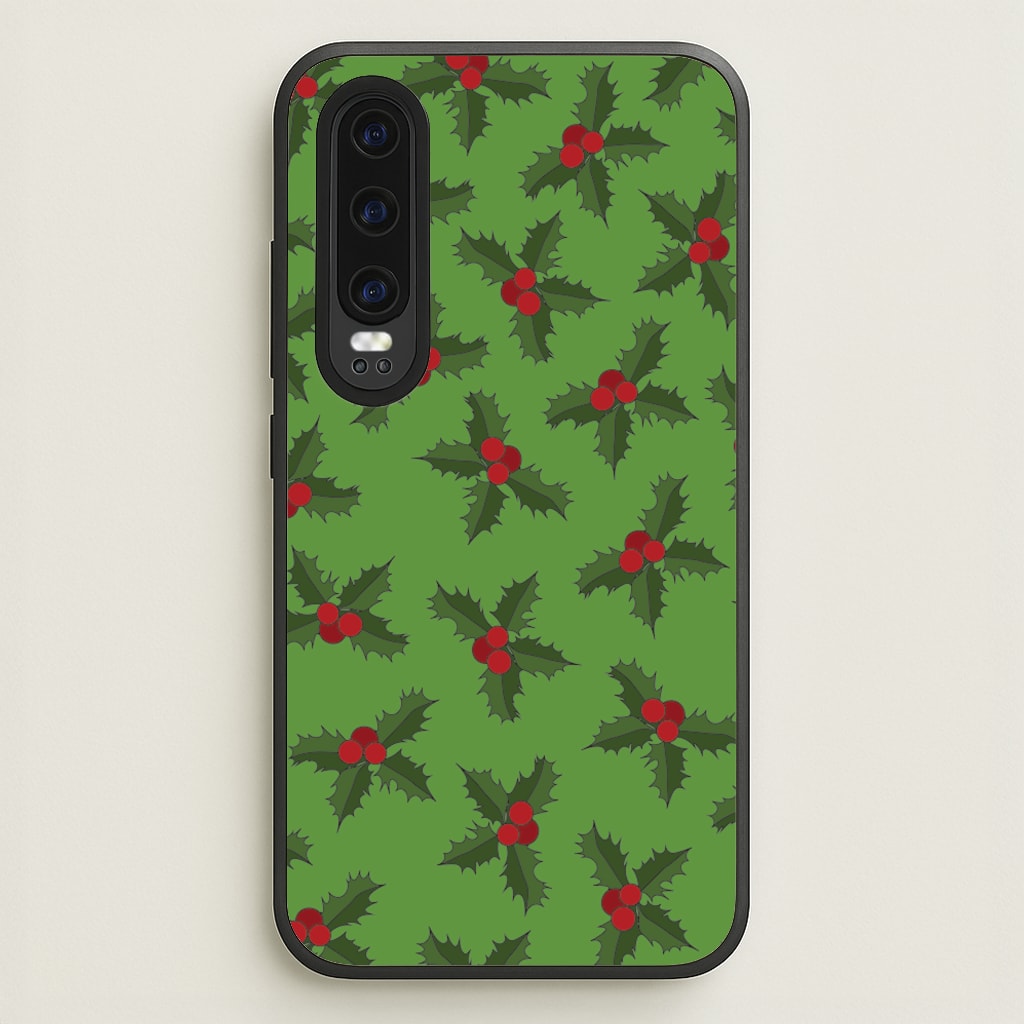 Holly Pattern - Christmas Patterns Phone Case for Huawei P30