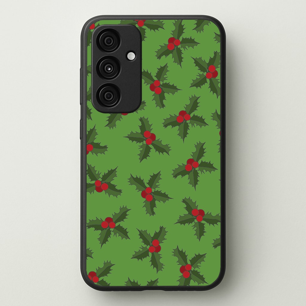 Holly Pattern - Christmas Patterns Phone Case for Galaxy A55