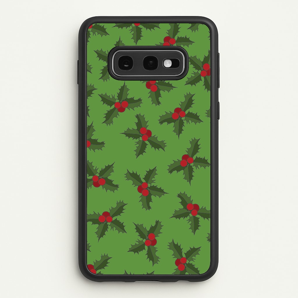 Holly Pattern - Christmas Patterns Phone Case for Galaxy S10e