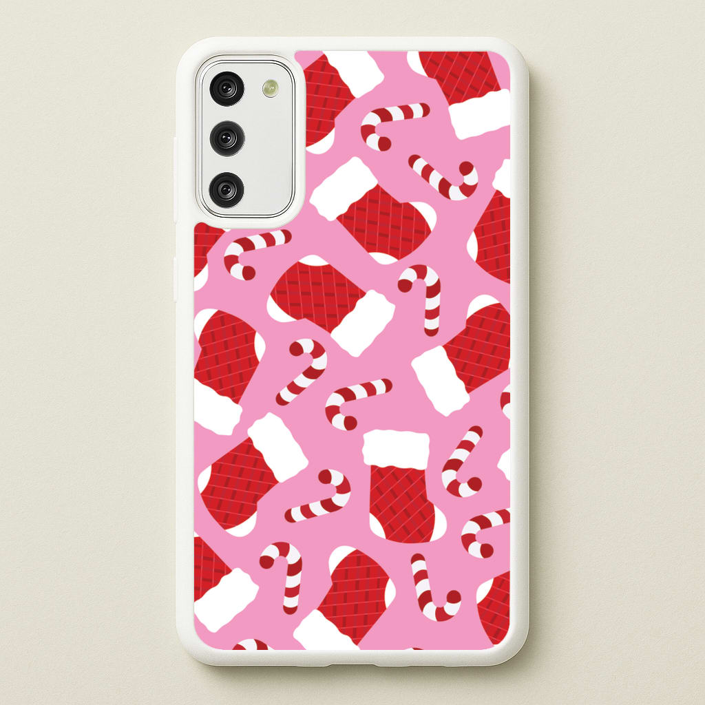 Pink Stocking Pattern - Christmas Patterns Phone Case for Galaxy S20