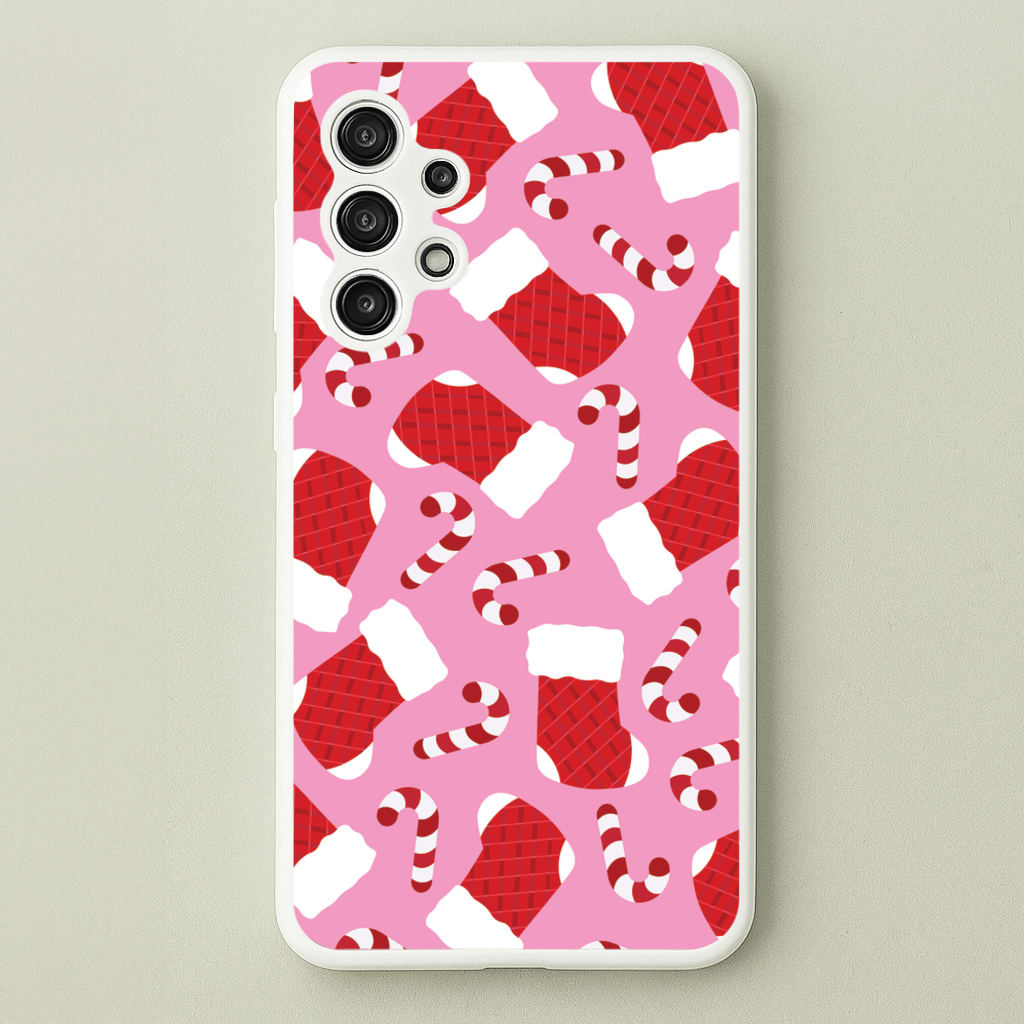 Pink Stocking Pattern - Christmas Patterns Phone Case for Galaxy A13
