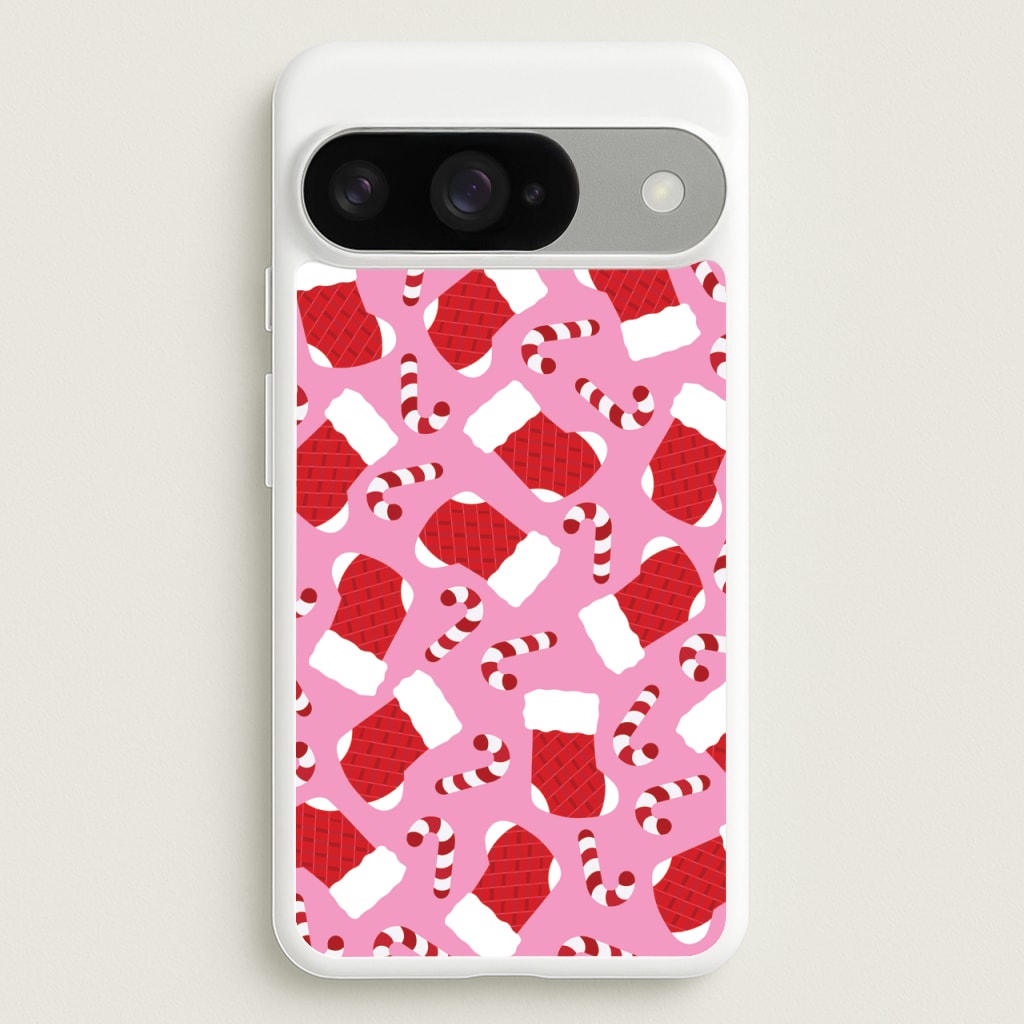 Pink Stocking Pattern Phone Case for Google Pixel 10 / 10 Pro