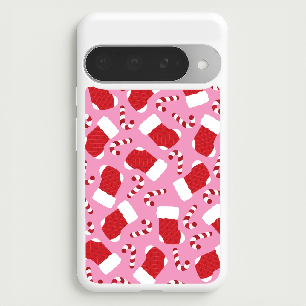 Pink Stocking Pattern Phone Case for Google Pixel 10 Pro XL