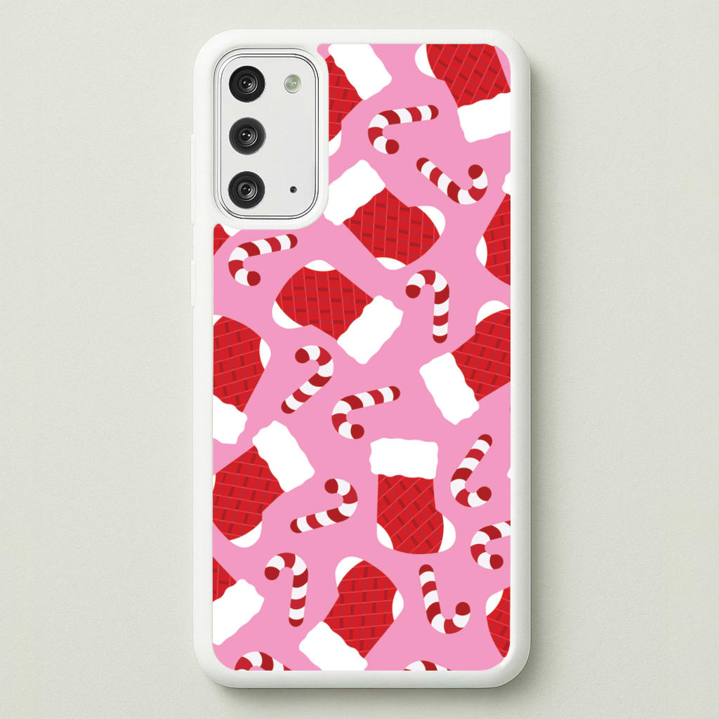 Pink Stocking Pattern - Christmas Patterns Phone Case for Galaxy Note 20