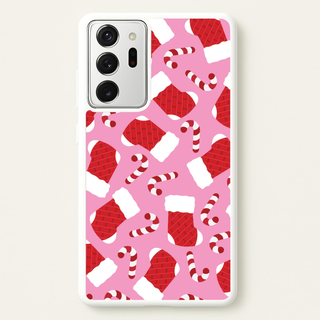 Pink Stocking Pattern - Christmas Patterns Phone Case for Galaxy Note 20 Ultra