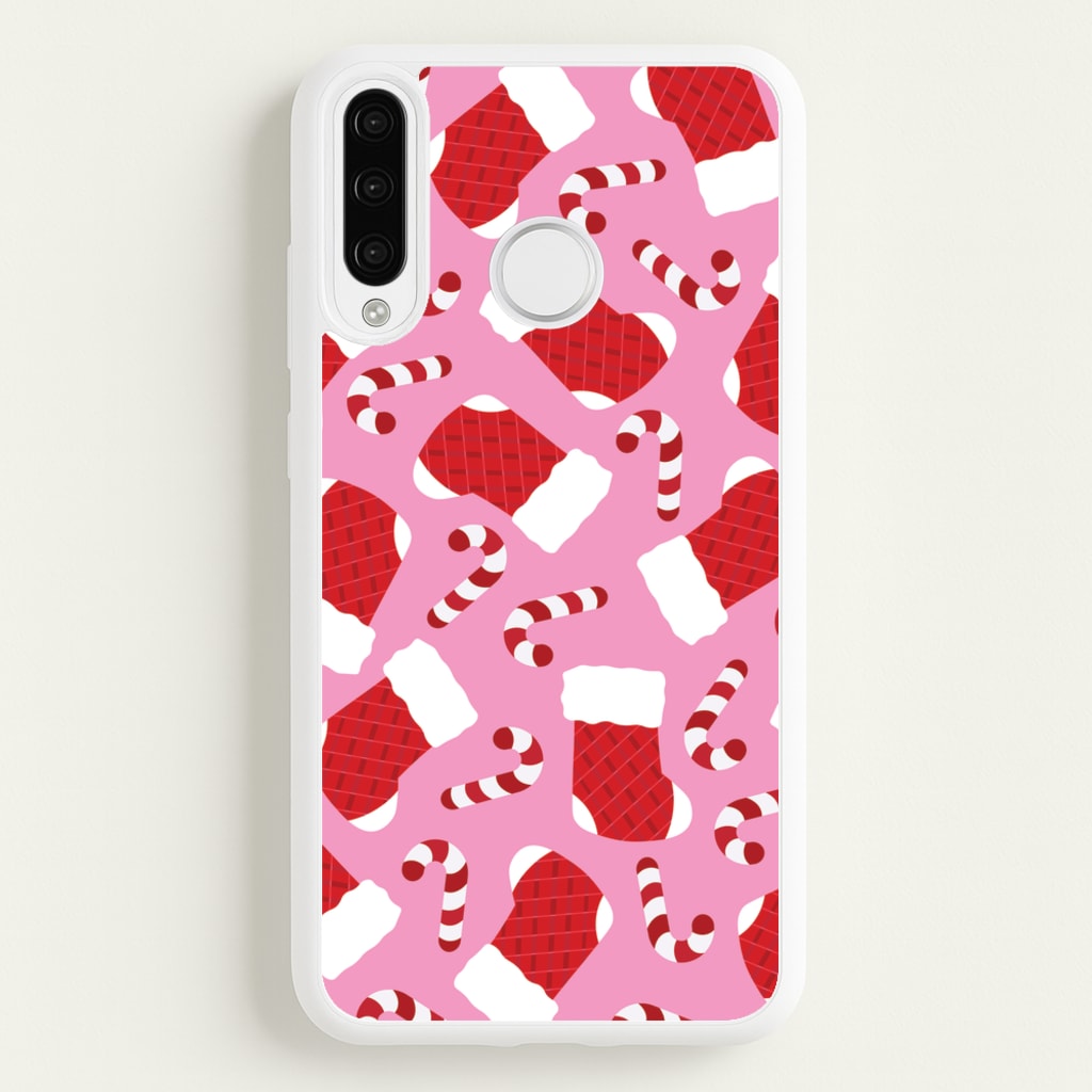 Pink Stocking Pattern - Christmas Patterns Phone Case for Huawei P30 Lite