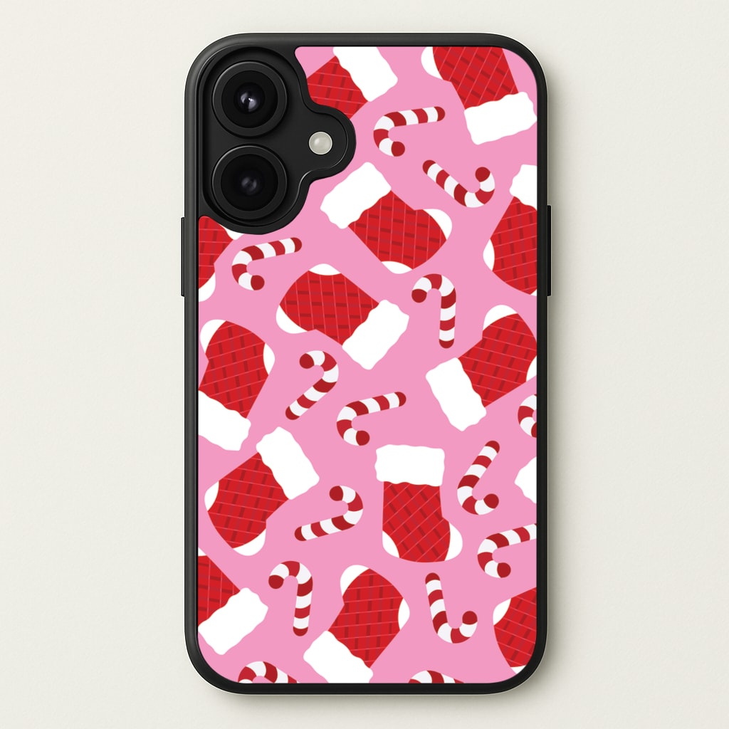 Pink Stocking Pattern Phone Case for iPhone 17