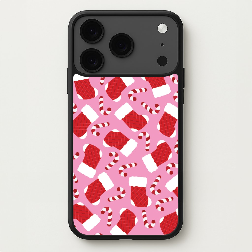 Pink Stocking Pattern Phone Case for iPhone 17 Pro