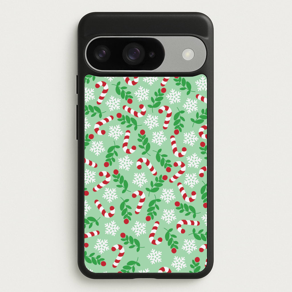 Snow Green Pattern Phone Case for Google Pixel 10 / 10 Pro