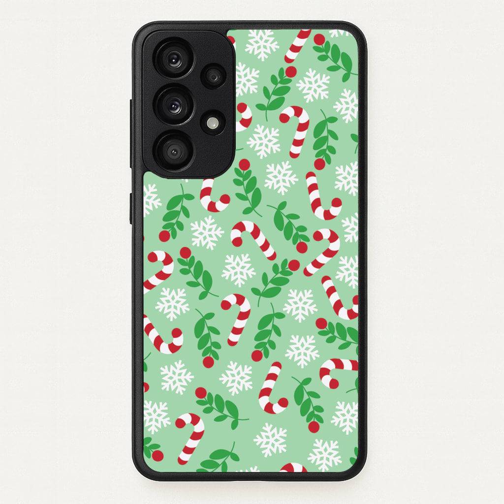 Snow Green Pattern - Christmas Patterns Phone Case for Galaxy A53