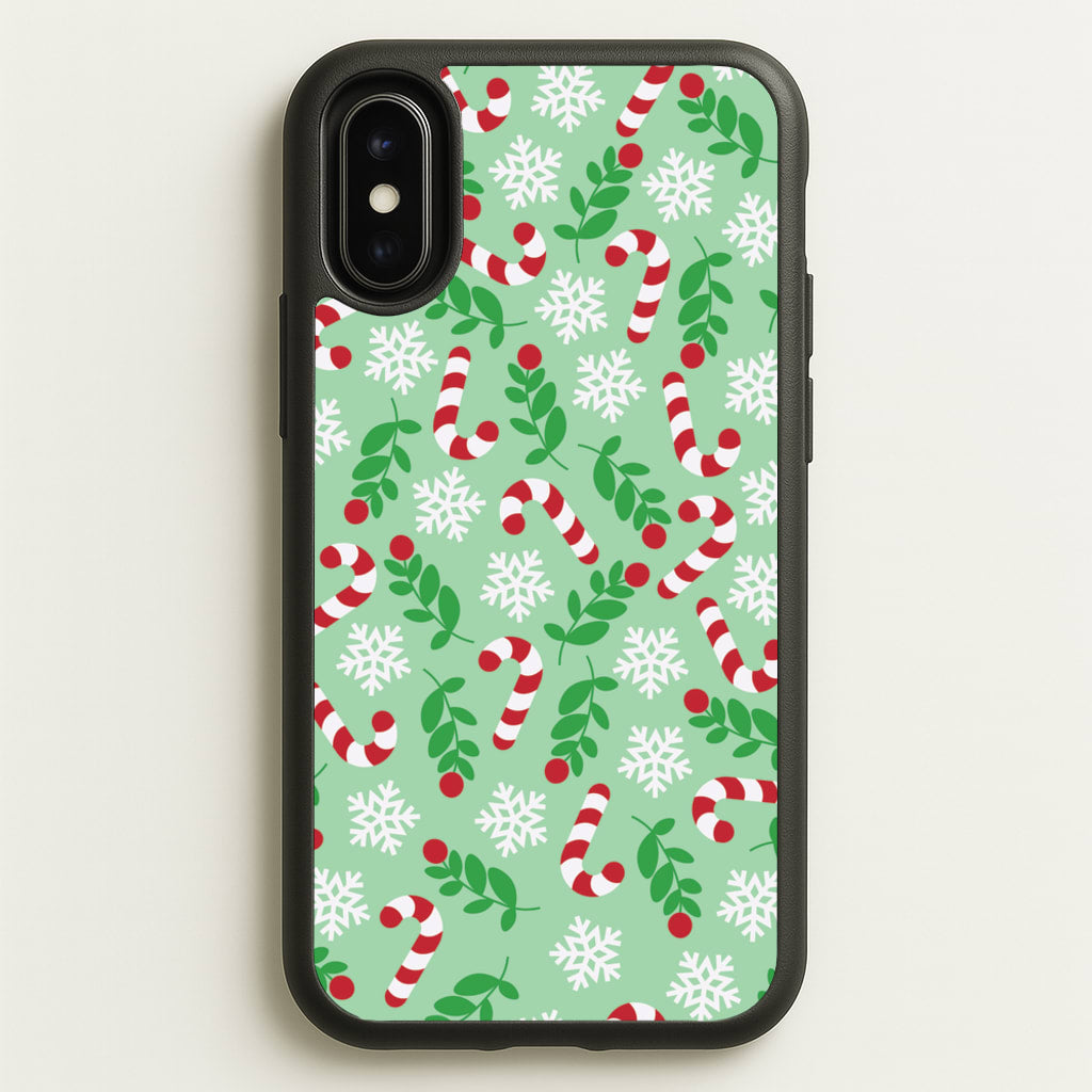 Snow Green Pattern - Christmas Patterns Phone Case for iPhone X / XS
